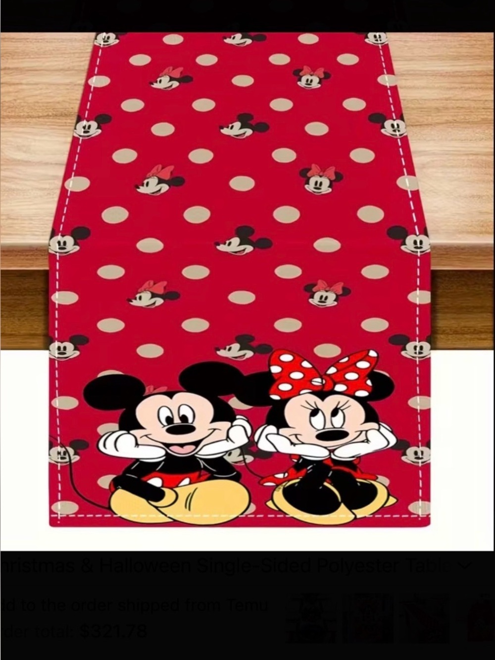Mickey & Minnie Table Runner